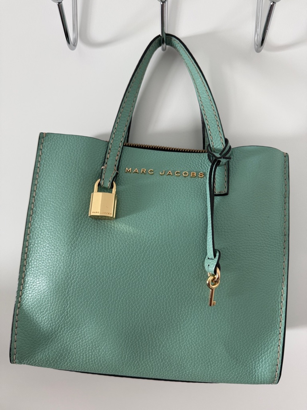 Marc Jacobs Seafoam Leather Tote with Gold Hardware